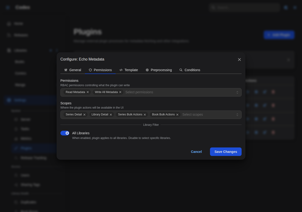 Config Modal - Permissions